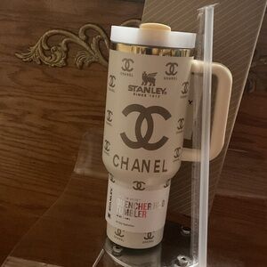 CHANEL Cream Tumbler with Logo